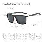 ZENOTTIC Square Polarized Sunglasses for Men Ultralight Carbon Fiber Sun Glasses Driving Fishing Golf Sports UV400 Protection