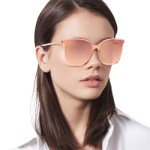 Michael Kors Women's MK2079U Zermatt Universal Fit Square Sunglasses, Pink Transparent/Rose Gold Gradient Mirrored, 61 mm