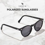 CARFIA Vintage Polarized Sunglasses for Men UV400 Protection Retro Fashion Eyewear Hand-crafted Acetate Frame CA5288L