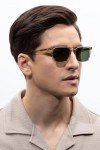 CARFIA Retro Polarized Sunglasses for Men UV Protection Hand-crafted Acetate Frame Fishing Golf Spectacles Green Lens