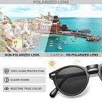 CARFIA Vintage Polarized Sunglasses for Men UV400 Protection Retro Fashion Eyewear Hand-crafted Acetate Frame CA5288L