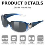 TJUTR Polarized Sunglasses for Women with Wrap Around Butterfly Design, Trendy Jackie-O Style for UV400 Protection