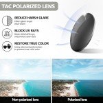 TJUTR Polarized Sunglasses for Women with Wrap Around Butterfly Design, Trendy Jackie-O Style for UV400 Protection