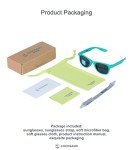 COCOSAND Toddler Baby Sunglasses with Strap Polarized Flexible Square Frame UV400 Protection for Kids Girl Boy Age 2-6, Green