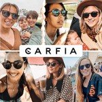 CARFIA Round Acetate Polarized Sunglasses for Women Small Face UV Protection with Leather Case CA5288