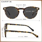 CARFIA Round Acetate Polarized Sunglasses for Women Small Face UV Protection with Leather Case CA5288