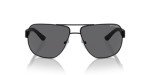 A|X ARMANI EXCHANGE Men's AX2012S Rectangular Sunglasses, Matte Black/Grey Polarized, 62 mm