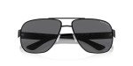 A|X ARMANI EXCHANGE Men's AX2012S Rectangular Sunglasses, Matte Black/Grey Polarized, 62 mm
