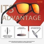 Square Polarized Sunglasses for Men Vintage Style Driving Travel Sun Glasses Lightweight Frame UV Protection Goggles
