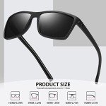 Square Polarized Sunglasses for Men Vintage Style Driving Travel Sun Glasses Lightweight Frame UV Protection Goggles