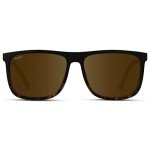 WearMe Pro Polarized Flat Top Narrow Square Mens Sunglasses (Matte Black Tortoise/Brown Lens)