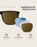 WearMe Pro Polarized Flat Top Narrow Square Mens Sunglasses (Matte Black Tortoise/Brown Lens)