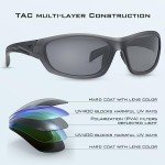 KastKing Hiwassee Polarized Sport Sunglasses for Men and Women, Matte Smoke Crystal Frame,Smoke Lens