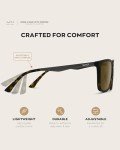 WearMe Pro Polarized Flat Top Narrow Square Mens Sunglasses (Matte Black Tortoise/Brown Lens)
