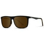 WearMe Pro Polarized Flat Top Narrow Square Mens Sunglasses (Matte Black Tortoise/Brown Lens)