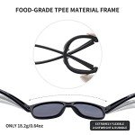 ACBLUCE Kids Sunglasses for Boys Girls Polarized Child Sports Baseball Running Beach Black Orange UV400 Glasses for Age 5-12