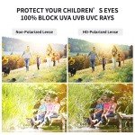 ACBLUCE Kids Sunglasses for Boys Girls Polarized Child Sports Baseball Running Beach Black Orange UV400 Glasses for Age 5-12