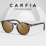 CARFIA Vintage Polarized Sunglasses for Men UV400 Protection Retro Fashion Eyewear Hand-crafted Acetate Frame CA5288L