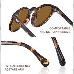 CARFIA Vintage Polarized Sunglasses for Men UV400 Protection Retro Fashion Eyewear Hand-crafted Acetate Frame CA5288L
