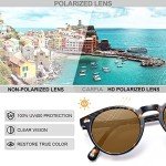 CARFIA Vintage Polarized Sunglasses for Men UV400 Protection Retro Fashion Eyewear Hand-crafted Acetate Frame CA5288L