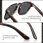 CARFIA Modern Sunglasses Men Polarized Retro Panto Style Rich Color Acetate Shades