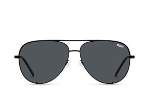 Quay - Sunglasses for Men & Women, Polarized Aviator Lenses with UV Protection, Oversized Sunglasses (High Key Extra Large, Black)