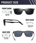 DUCO Mens Sunglasses Polarized Rectangle Sunglass for Men Lightweight Carbon Fiber UV400 Protection 8206