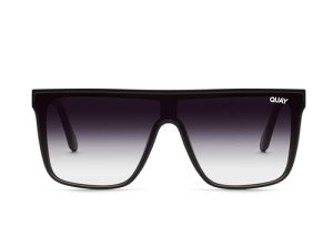 Quay - Sunglasses for Men & Women, Shield Lenses with UV Protection, Oversized Sunglasses (Nightfall Medium, Black)