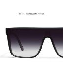 Quay - Sunglasses for Men & Women, Shield Lenses with UV Protection, Oversized Sunglasses (Nightfall Medium, Black)