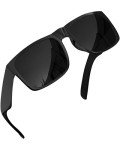 grinderPUNCH XL Super Dark Polarized Sunglasses Big Heads Wide Face, Extra Wide Oversized Lightweight Sunglasses for Sports Driving Glasses, Large Face Fit Blackout Sunglasses