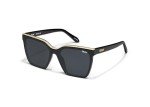 Quay - Womens Sunglasses, Polarized Square Lenses with UV Protection, Oversized Sunglasses (Level Up, Black Gold)
