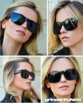 grinderPUNCH XL Super Dark Polarized Sunglasses Big Heads Wide Face, Extra Wide Oversized Lightweight Sunglasses for Sports Driving Glasses, Large Face Fit Blackout Sunglasses