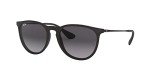 Ray-Ban RB4171F Erika Low Bridge Fit Round Sunglasses, Rubber Black/Light Grey Gradient Dark Grey, 57 mm