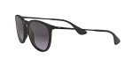 Ray-Ban RB4171F Erika Low Bridge Fit Round Sunglasses, Rubber Black/Light Grey Gradient Dark Grey, 57 mm