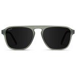 WearMe Pro Polarized Aviator One-Bridge Modern Square Mens Sunglasses (Moon Rock Grey/Black Lens)
