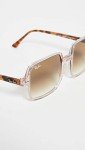 Ray-Ban Women's RB1973 Square II Sunglasses, Transparent Light Brown/Clear Gradient Brown, 53 mm
