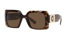 Versace Woman Sunglasses Havana Frame, Dark Brown Lenses, 54MM