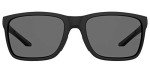 UA Hustle Rectangular Sunglasses, Matte Black Frame w/ Polarized Gray Lenses
