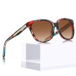 CARFIA Square Polarized Sunglasses for Women UV Protection, Italian Design Retro Embossed Pattern Wire Core Driving Shades
