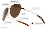 Tifosi Optics Shwae Aviator Sunglasses (Gold, Pink Mirror)