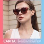 CARFIA Square Polarized Sunglasses for Women UV Protection, Italian Design Retro Embossed Pattern Wire Core Driving Shades
