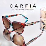 CARFIA Square Polarized Sunglasses for Women UV Protection, Italian Design Retro Embossed Pattern Wire Core Driving Shades
