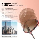 CARFIA Square Polarized Sunglasses for Women UV Protection, Italian Design Retro Embossed Pattern Wire Core Driving Shades