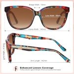 CARFIA Square Polarized Sunglasses for Women UV Protection, Italian Design Retro Embossed Pattern Wire Core Driving Shades