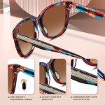 CARFIA Square Polarized Sunglasses for Women UV Protection, Italian Design Retro Embossed Pattern Wire Core Driving Shades