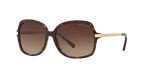 Michael Kors Women's MK2024 Adrianna I Square Sunglasses, Dark Tortoise/Brown Gradient, 57 mm