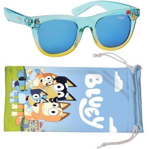 Bluey Toddler Sunglasses - Comfortable UV-Protective Sunglasses for Toddlers with Soft Carrying Case - Official Bluey Accessory & Gift