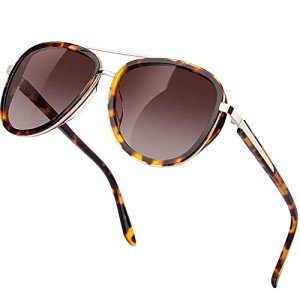 BIRCEN Polarized Sunglasses for Women UV - Protection Womens Retro Mirrored Shades with Acetate Frame BC2001