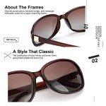 SIPHEW Polarized Sunglasses Womens Trendy, Classic Square Sun Glasses for Women UV Protection Wrap Shades