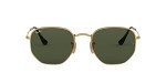Ray-Ban RB3548N Hexagonal Flat Lens Sunglasses, Gold/G-15 Green, 54 mm + 0